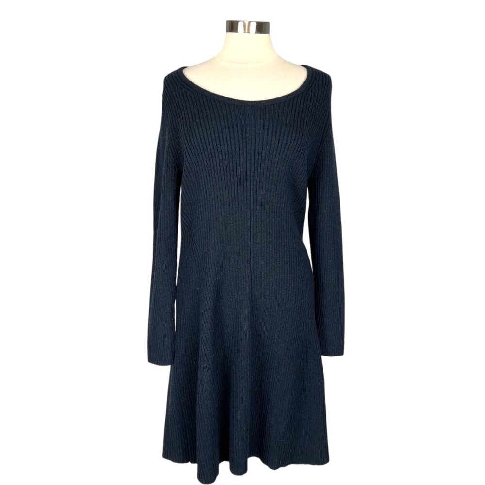 Tommy Hilfiger Womens Blue Sweater Dress Long Sleeve Scoop Neck size Medium